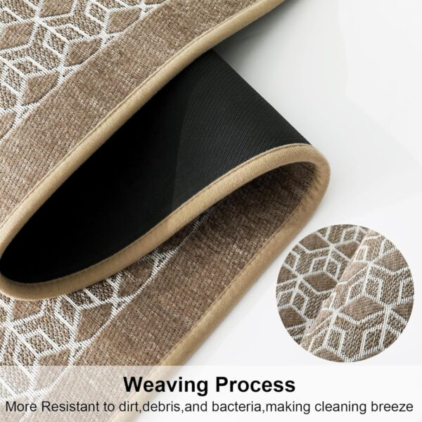 KIMODE Kitchen Mtas 20"x47",Non-Slip Washable Farmhouse Kitchen Runner Rugs,Absorbent Khaki Kitchen Mats for Floor Front of Sink,Beige Standing Mats for Hallway/Laundry Room - Image 6