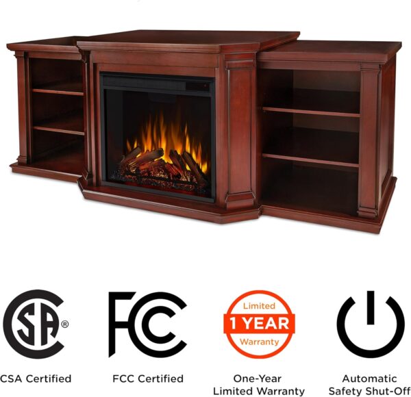 Real Flame Valmont 74" Electric Fireplace TV Stand for TVs up to 70 inches, Entertainment Center with Adjustable Shelves and Storage, TV Stand for Living Room and Bedroom, Remote Control, Timer - Image 6