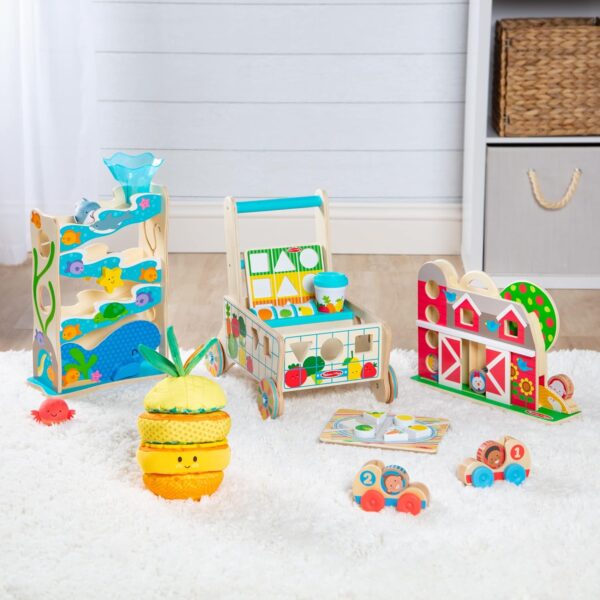 Melissa & Doug Wooden Shape Sorting Grocery Cart Push Toy and Puzzles - Pretend Play Grocery Toys, Sorting And Stacking Toys For Infants And Toddlers Ages 1+ - FSC-Certified Materials - Image 7
