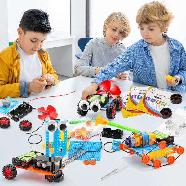 STEM Kits for Kids Ages 5-7 8-10, Robot Building Kits for Boys 8-12, Science Experiments for Kids 6-8 9-12, Car Crafts Activities Engineering Kit, STEM Toys for 5 6 7 8 10 12 Year Old Boys Girls Gifts - Image 4