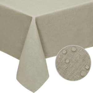 Easy-Going Faux Linen Waterproof Spill-Proof Tablecloth Stain Resistant Rectangle Table Cloth Wrinkle Free Decorative Fabric for Kitchen, Dining, Party, Weddings, Restaurants (60x102 in, Linen)