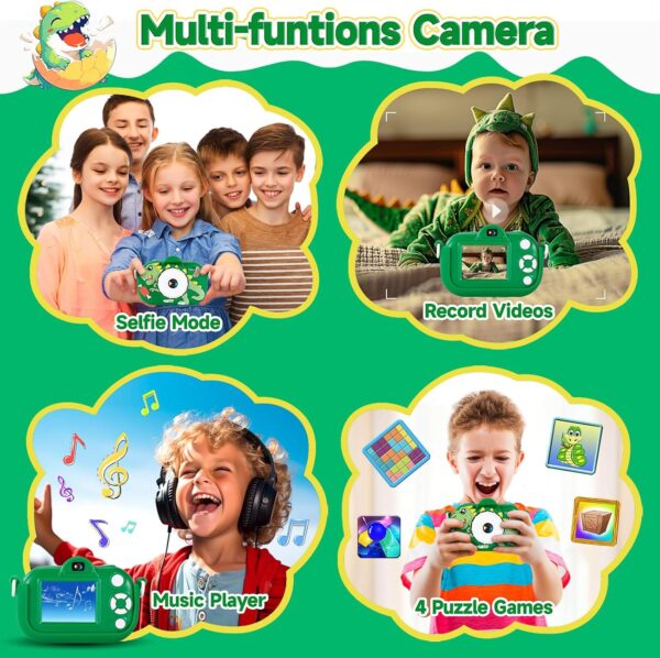 Kids Camera Toys for Boys Age 3-8, 1080P Toddler Digital Camera with 32GB SD Card, Toddler Toys for Kids, Christmas Birthday Gifts for Boys 3,4,5,6,7,8 Years Old - Image 2