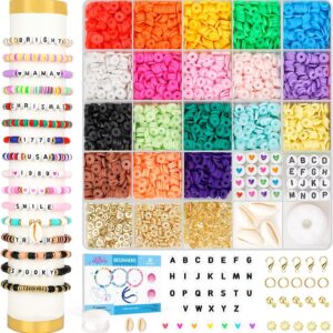 Dowsabel Clay Beads Bracelet Making Kit for Girls Toys, 4000Pcs Preppy Clay Beads for Bracelet Jewelry Making, Friendship Bracelets DIY Arts and Crafts Teen Girl Gifts Toys for Ages 6-13