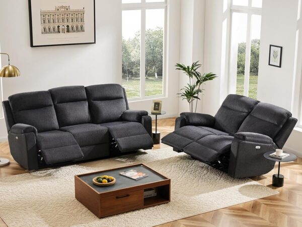 Power Swivel Recliner Chair Rocker Reclining Chairs with Overstuffed Arm and Backrest for Adults, Electric Rocking Recliner Sofa Chair for Living Room, Dark Grey