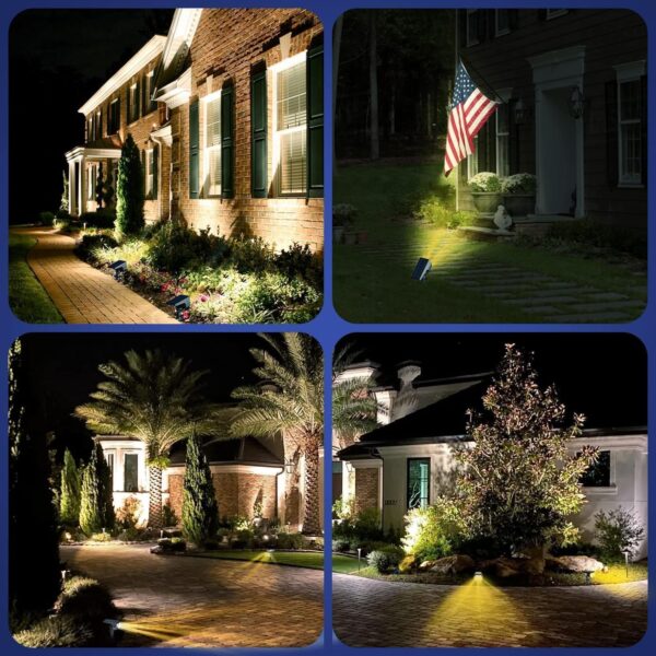 EIUIO Solar Outdoor Lights, Solar Lights Outdoor Waterproof, Solar Spot Lights Outdoor with Auto On/Off and 3 Lighting Modes, Outdoor Lights for Garden Decor, Outdoor Decor, 6 Pack(Warm White) - Image 6