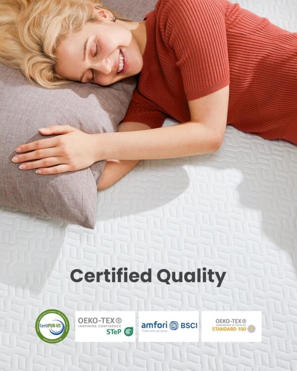 Dreamsmith 3 Inch Memory Foam Mattress Topper Full, Cooling Gel-Infused Bed Topper for Back Pain with Removable Soft Cover, CertiPUR-US Certified, Full - Image 4