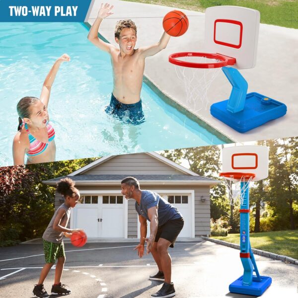 SUPER JOY Toddler Basketball Hoop Height Adjustable Kids Basketball Hoop for Indoor Outdoor Play Portable Basketball Goal Poolside Basketball Hoop for Swimming Pool Basketball Toy for Boys Girls - Image 5