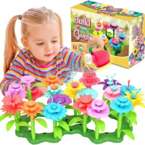 FUNZBO Flower Garden Building Toys for Girls - Toddler Toys for 3, 4, 5, 6, 7 Year Old Girls Gifts, Stacking Toys for Toddlers, Toddler Out Door Toys, Flower Building Toy Set, Girl Toys Age 4-5, 6-8