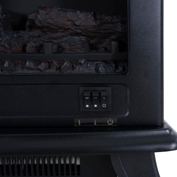 Electric Fireplace Stove, 17 inch Freestanding Infrared Electric Fireplace Heater with 3D Realistic Flame, 1400W Fast Heating for Office Living Room Bedroom, Black - Image 4