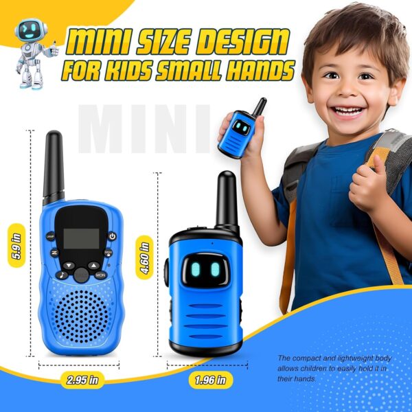 Kids Walkie Talkies Toys for Boys: comedyfun Mini Robots Walkies Talkies 2 Pack Halloween Christmas Birthday Gifts for 3 4 5 6-8 Year Old Boys Toys for 4 5 6 7 8-10 Year Old Camping Outdoor Games - Image 3