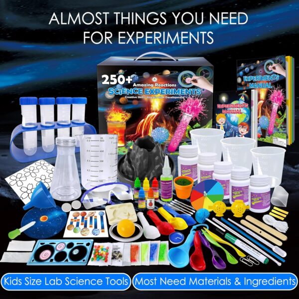 UNGLINGA 250+ Science Experiments Kits for Kids, Boys Girls Toys Birthday Gifts Ideas, Chemistry Set, STEM Activities Educational Project, Volcano and More Scientist Kit - Image 2