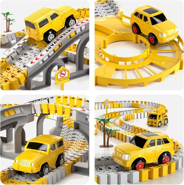 iHaHa Toddler Boy Toys 236 PCS Race Tracks Toys Gifts for 3 4 5 Year Old Boys Kids, 6 PCS Construction Car Toys Gifts for 2 3 4 5 Year Old Boys, Christmas Birthday Gifts Toys for 3 4 5 Year Old Boys - Image 5