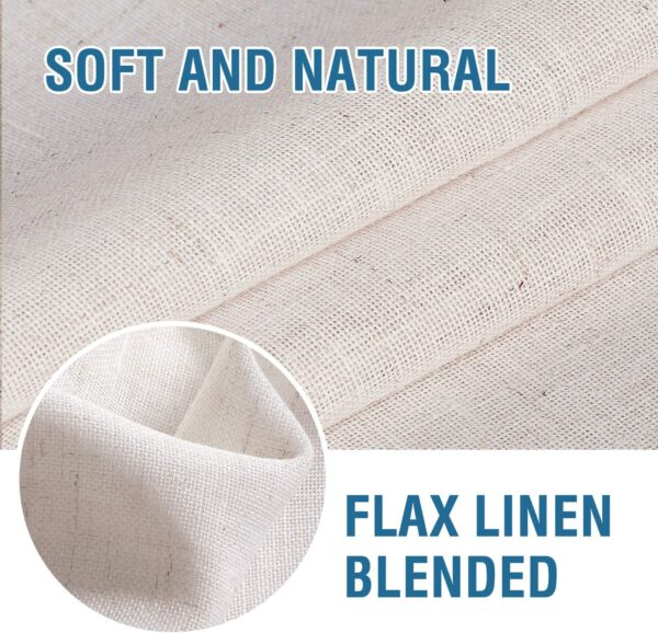 H.VERSAILTEX Natural Linen Blended Door Curtain - Semi Sheer French Door Curtain Light Filtering Tricia Window Door Curtain for Patio Door Tie Up Shade, 26 x 68 inches, 1 Panel, Natural - Image 5