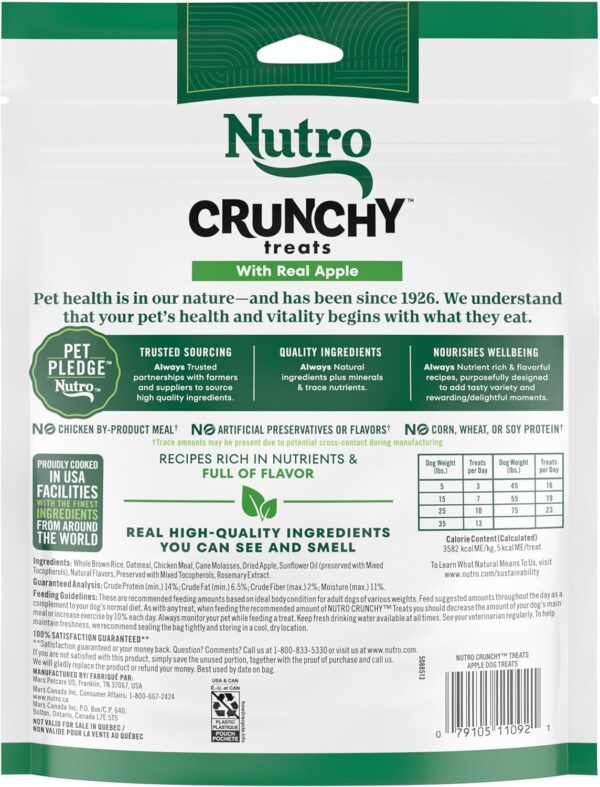 Nutro Crunchy Dog Treats With Real Apple, 16 oz. Bag - Image 2