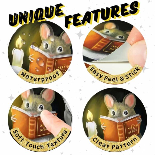 Mouse Reading Book, Wall Decor Sticker Decal, Kids Room, Classroom, Home, Bedroom, Bookcase, Book Lover, of Mice and Men, Children, Adorable, (Mouse Reading Book) - Image 5