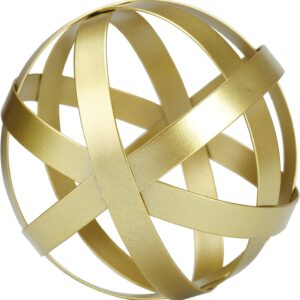 BYHER Gold Decor for Living Room Bedroom Bookshelf Coffee Table, Modern Style Figurine Decorative Ornaments Home Decor for Shelves (4.5" Modern Decorative Ball)