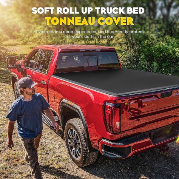 Soft Roll Up Truck Bed Tonneau Cover Fits for 2004-2014 Ford F150 & 2006-2008 Lincoln Mark LT 5.5' (66''- 67'') Short Bed (Not Fit Roll Bar) (Excludes Flareside) - Image 6