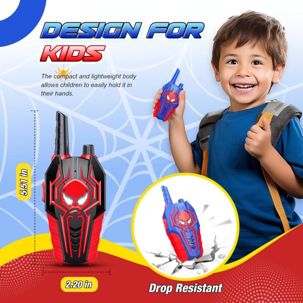 Spider Walkie Talkies for Kids: Toys Gifts for 3 4 5 6 7 8 9 Year Old Boys Girls Ages 5-7 Kids Walkie Talkies Outdoor Hiking 2 Way Radio Toy for 3-12 Year Old Boy Girl Halloween Birthday Gift Age 3-6 - Image 5