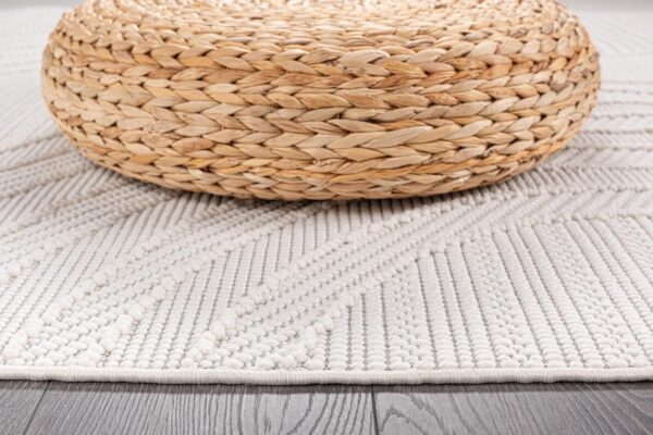 CAMILSON Micro Loop Rug 9x12 Modern Luxury Geometric Arch Large Area Rugs Soft High and Low Pile Stain Resistant Easy-Cleaning Non-Shedding for Living Room Office Indoor Carpet (9 x 12 / White) - Image 3