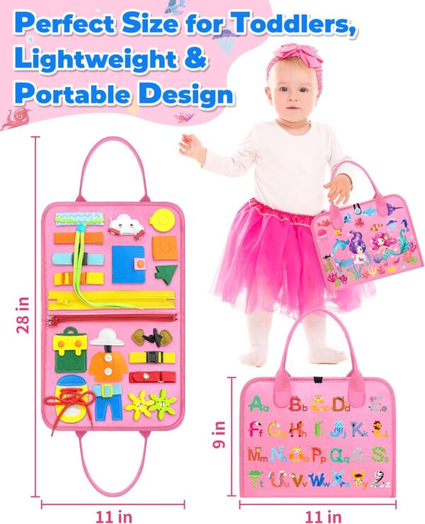 Gojmzo Busy Board Montessori Toys for 1 2 3 4 Year Old Girl Birthday Gifts, Busy Book Sensory Toys for Toddlers 1-3, Toddler Girl Toys Age 1-2, 2-4, Learning Educational Toy Travel Activities - Image 6