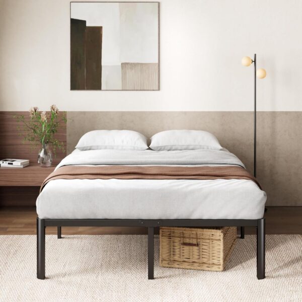 Zinus Van 16 Inch Metal Platform Bed, Steel Slat Support, No Box Spring Needed, Eco Friendly WonderBox Packaging, Easy Assembly, Black, Full - Image 2