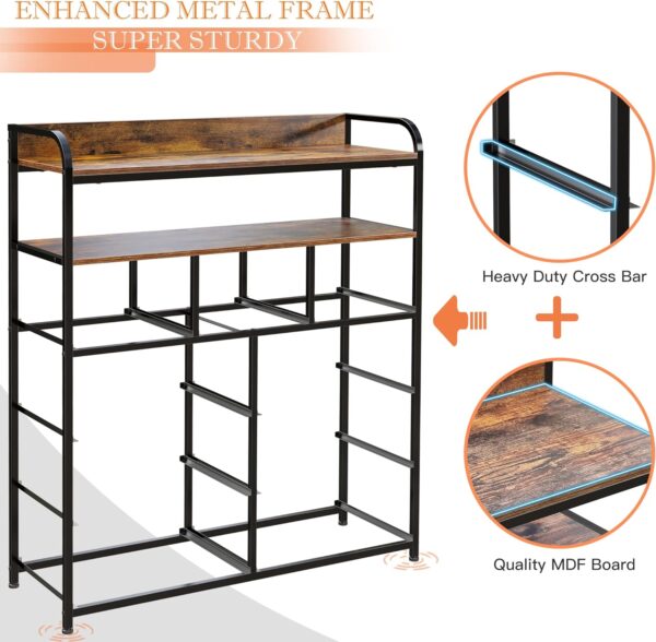 EnHomee Dresser for Bedroom with 9 Drawer Dressers & Chest of Drawers for Bedroom,Fabric Dresser for Closet with Wood Top for Living Room,Entryway,2 Shelves,Metal Frame,Rustic Brown - Image 6