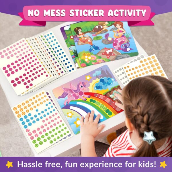Funcils Dot Art Activity - Unicorn & Princess Sticker Art Kit, Arts and Crafts for Kids, Toddler Craft Supplies, Gifts for Boys & Girls Ages 3, 4, 5, 6, 7 Year Old - Kids Travel Activities & Toys - Image 7
