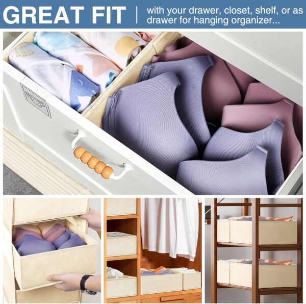 Criusia Drawer Organizer Clothes 12 Pack, Dresser Organizer for Nursery Bedroom Closet Organization and Storage - Baby Clothes Organizer Bins - Drawer Divider for Sock Underwear Bra Ties (Beige) - Image 4