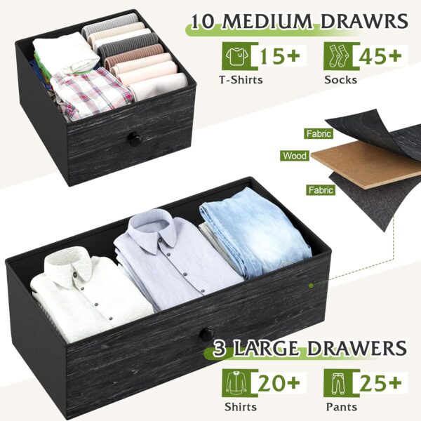EnHomee Black Dresser, Dresser for Bedroom, Dresser with 13 Storage Drawer, Dressers & Chests of Drawers for 55" TV, Black Dresser for Bedroom, Long Dresser for Closet, Entryway - Image 7