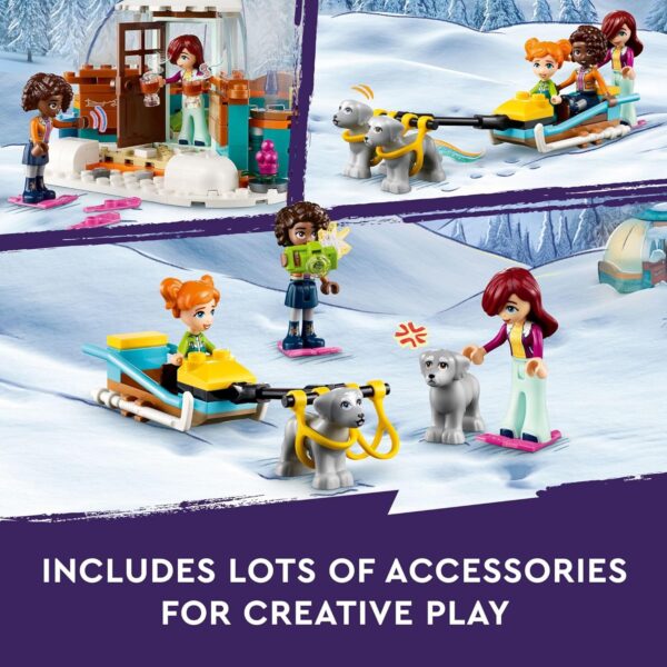 LEGO Friends Igloo Holiday Adventure 41760 Building Toy Set for Ages 8+, with 3 Dolls, 2 Dog Characters, A Winter Themed Gift for Kids 8-10 Who Love Snowy Adventures, Dog Sledding and Pretend Play - Image 6