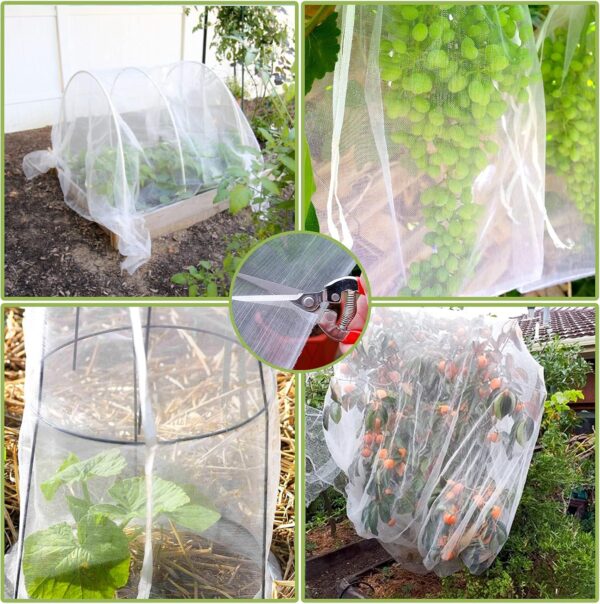 Garden Netting Pest Barrier, Plant Covers 8x24Ft Mesh Mosquito Net Bird Netting for Garden Protection, Plant Netting for Raised Garden Beds Row Cover - Image 6