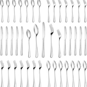 MUTNITT 30 Pcs Silverware Set Service for 6,Premium Stainless Steel Flatware Set,Mirror Polished Cutlery Utensil Set,Durable Kitchen Eating Tableware Set,Include Fork Knife Spoon Set,Dishwasher Safe