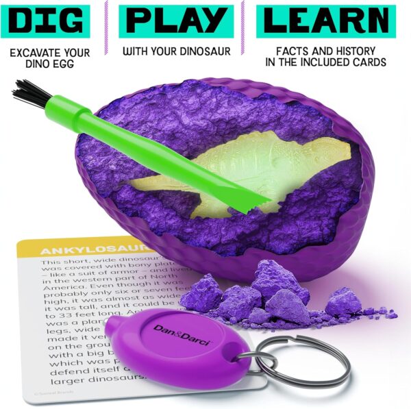 Glow in The Dark Dino Eggs Dig Kit for Kids - Dinosaur Egg Digging Toys for Boys & Girls Ages 8 Year Old Boy Toddler Gifts - Birthday Party Gift Ideas - Excavation Science Activities - Image 2