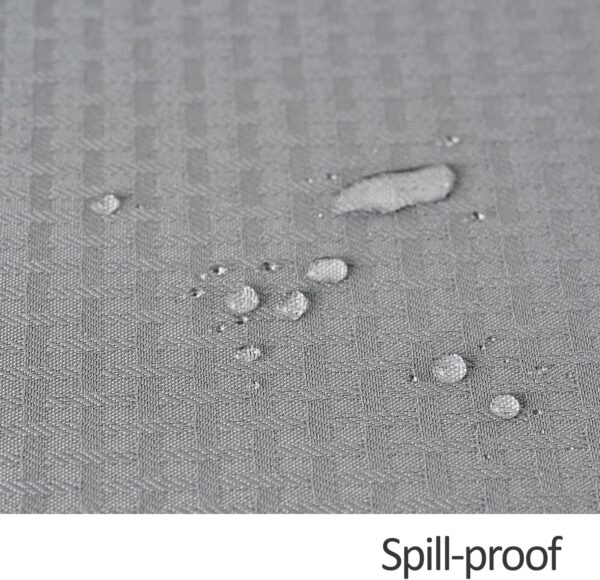 maxmill Tablecloth Weaved Texture Stain Resistant Waterproof, Wrinkle Resistant Washable Table Cloth, Fabric Table Cover for Dining Room, Indoor Outdoor Use, Rectangle 60 x 120 Inch, Light Grey - Image 5