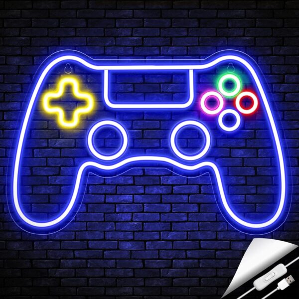 Kavaas Gamer Neon Sign, Game Controller Neon Sign for Gamer Room Decor - Gaming Neon Sign for Teen Boy Room Decor, LED Game Neon Sign Gaming Wall decor - Best Gamer Gifts for Boys, Kids - Image 8
