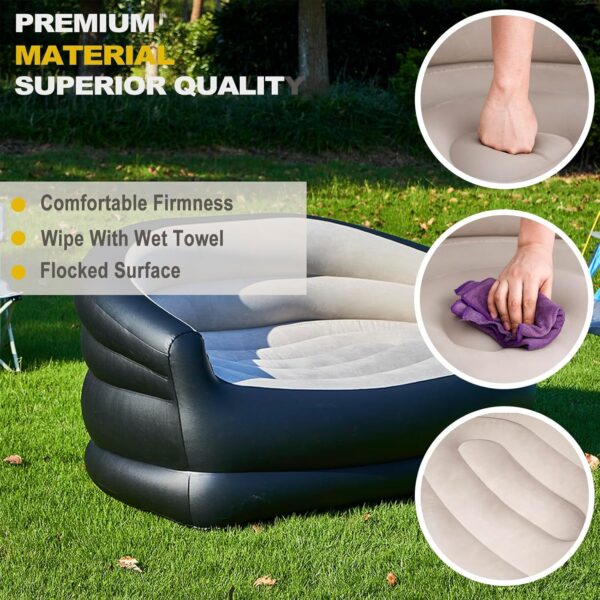 DIMAR GARDEN Inflatable Couch Outdoor Air Sofa,Blow Up Couches for Camping, Double Size - Image 4