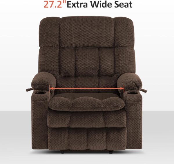 MCombo Large Dual Motor Power Lift Recliner Chair Sofa with Massage and Heat for Big Elderly People, Infinite Position, USB Ports, Fabric R7891 (Large-Wide, Coffee) - Image 7
