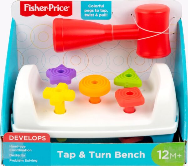 Fisher-Price Toddler Toy Tap & Turn Bench Pretend Tools 2-Sided Construction Set for Ages 1+ Years - Image 6