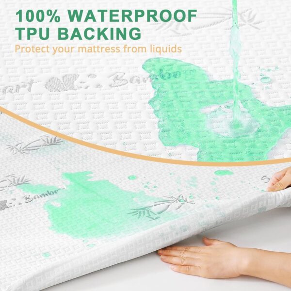 HUXMEYSON Queen Mattress Protector, Fully Waterproof Mattress Protector, Breathable and Noiseless Mattress Cover with 8-21 Deep Pocket, 60 x 80 Inch - Image 4