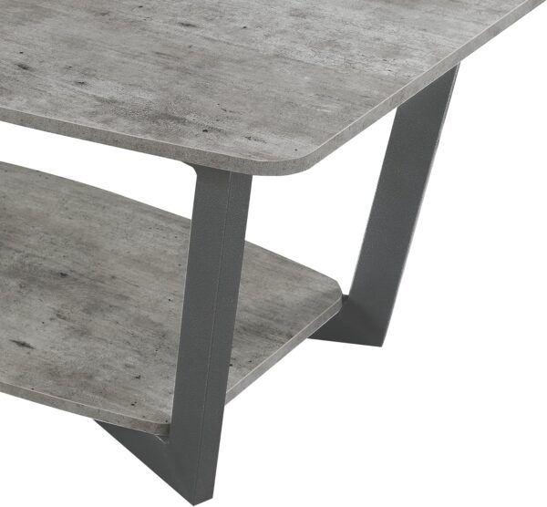 Convenience Concepts Graystone Coffee Table, Faux Birch / Slate Gray Frame - Image 5