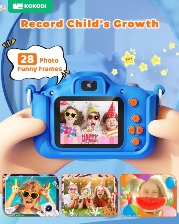 KOKODI Kids Camera Toy Digital Camera for Kids, Dinosaurs Birthday Gifts for Boys Age 3-12, 1080P HD Video Camera for Toddler, Children Toys for 3 4 5 6 7 8 9 Year Old Boys with 32GB SD Card - Image 3