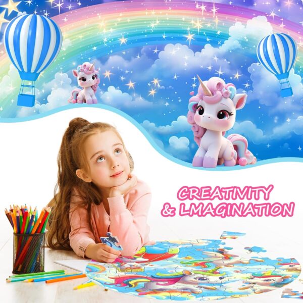 Puzzles for Kids Ages 4-6, Kids Puzzles with Mermaid Unicorn, 2 In 1 Toddler Puzzles 70 Piece Large Floor Puzzles for Kids Ages 3 4 5 6 7 8, Educational Learning Toy Gift Jigsaw Puzzles for Girls Boys - Image 7