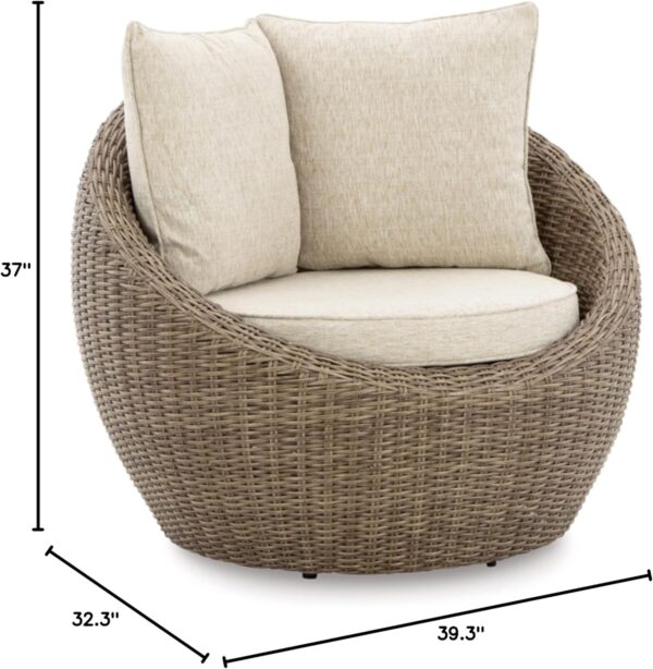 Signature Design Ashley DANSON Swivel Lounge with Cushion, 2 Count, Light Brown - Image 3