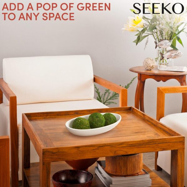 SEEKO Succulents Potted Moss Balls Set - Stylish Table Decor - Centerpiece Table Decoration - Moss Balls Decorative for Home Decor - Image 2