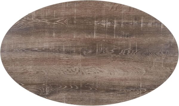 Household Essentials 8081-1 Oval Rustic Coffee Table with Storage Shelf | Distressed Ashwood - Image 7