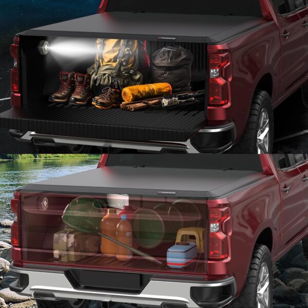Soft Quad Fold Truck Bed Tonneau Cover Compatible for 2007-2013 Chevy Silverado/GMC Sierra 1500 Fleetside (NOT Compatible for 2007 Classic Model) 4-Fold 6.5FT 78.9nch - Image 6