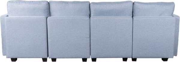 Casa Andrea Milano Modular Sectional Sofa, Linen Fabric Convertible U Shaped Couch with Storage, 6 Seat Modular Sectionals Sofa Couch with Chaise for Living Room - Image 5