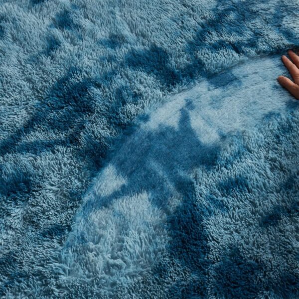 Arbosofe Area Rugs for Living Room Bedroom, 5X7 ft Tie Dyed Blue Fluffy Fuzzy Shag Small Carpet Soft Plush Furry Clearance Rug, Cute Rugs for Nursery, Playroom, Kids and Girls Room - Image 6