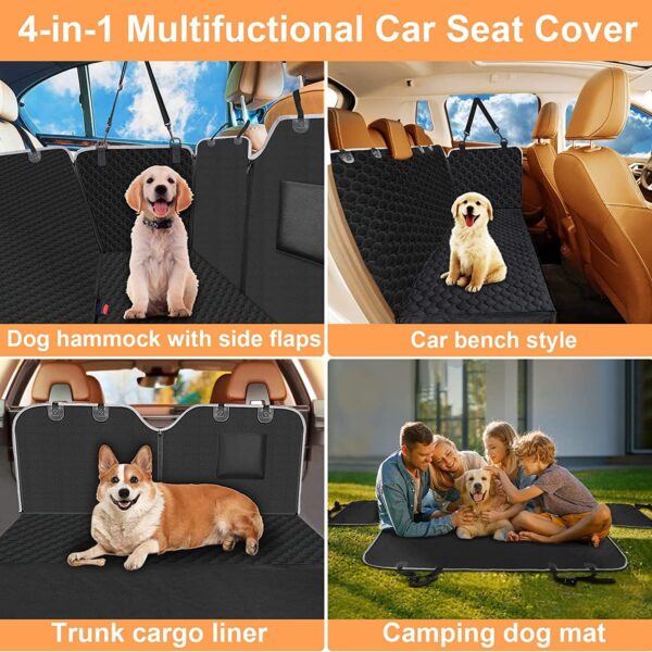 Mancro Dog Car Seat Cover for Back Seat, Waterproof Car Seat Protector for Dogs with Side Flaps, Scratchproof Dog Backseat Cover, Durable Nonslip Dog Hammock for Sedans, Trucks, SUVs, Standard - Image 4