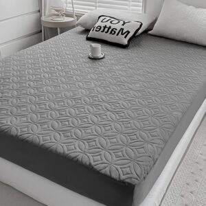 FELTYBED Full Size 54"x75" Waterproof Mattress Protector, Soft Bed Grey Mattress Cover Full, Breathable Mattress Pad Cover with Deep Pocket 6"- 15", Noiseless Washable